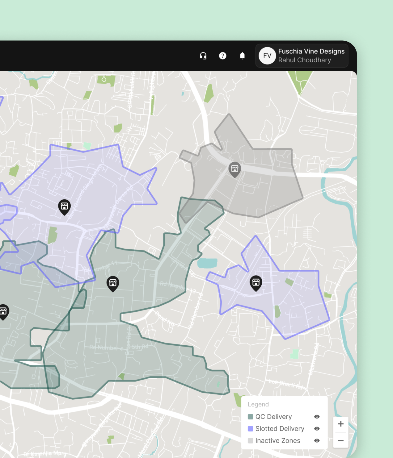 Zone-based serviceability