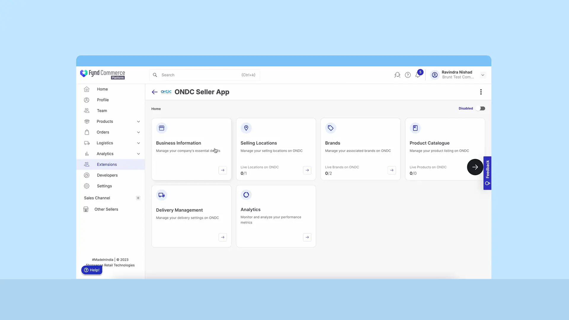 ONDC extension management